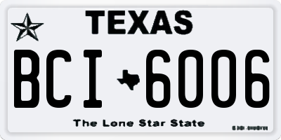 TX license plate BCI6006
