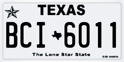 TX license plate BCI6011