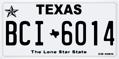 TX license plate BCI6014
