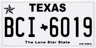 TX license plate BCI6019