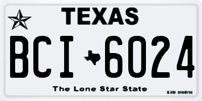 TX license plate BCI6024