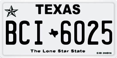 TX license plate BCI6025