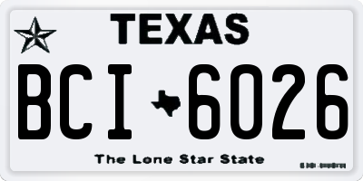 TX license plate BCI6026
