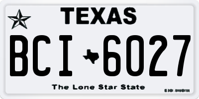 TX license plate BCI6027