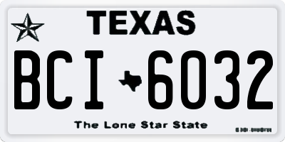 TX license plate BCI6032