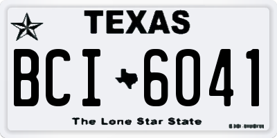 TX license plate BCI6041