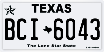 TX license plate BCI6043