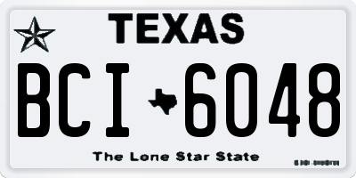 TX license plate BCI6048