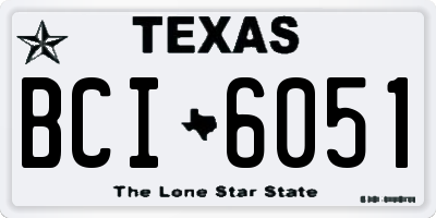 TX license plate BCI6051