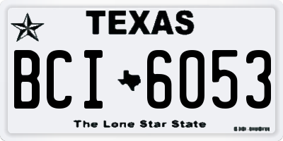 TX license plate BCI6053