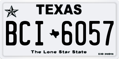 TX license plate BCI6057