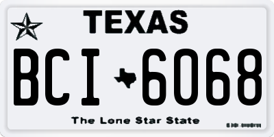 TX license plate BCI6068