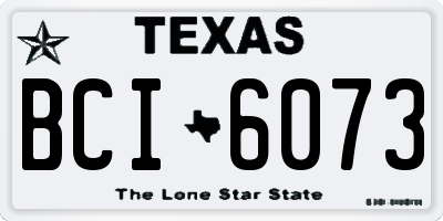 TX license plate BCI6073