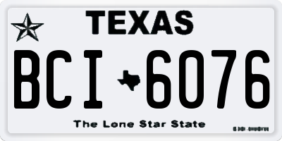 TX license plate BCI6076