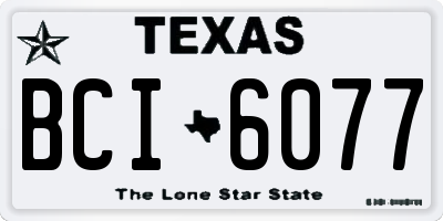 TX license plate BCI6077