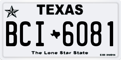 TX license plate BCI6081