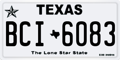 TX license plate BCI6083
