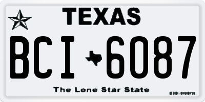TX license plate BCI6087
