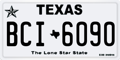 TX license plate BCI6090