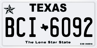 TX license plate BCI6092