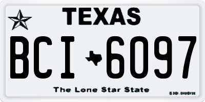 TX license plate BCI6097