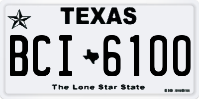 TX license plate BCI6100