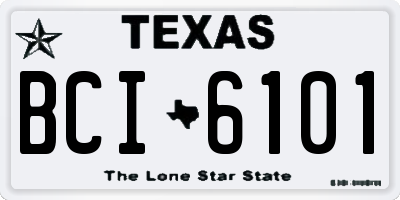 TX license plate BCI6101