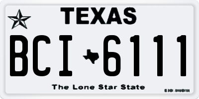 TX license plate BCI6111