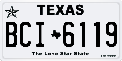 TX license plate BCI6119