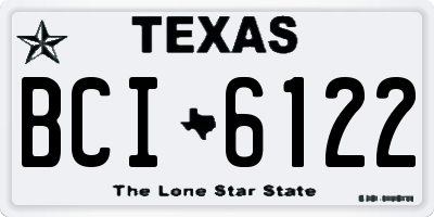 TX license plate BCI6122