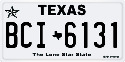 TX license plate BCI6131