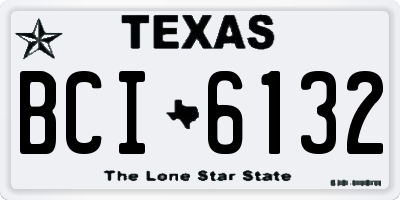 TX license plate BCI6132