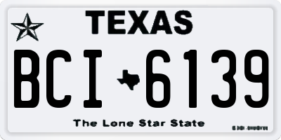 TX license plate BCI6139