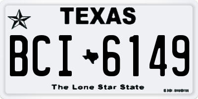 TX license plate BCI6149