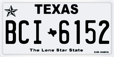 TX license plate BCI6152