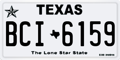 TX license plate BCI6159