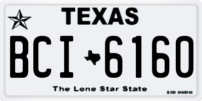 TX license plate BCI6160