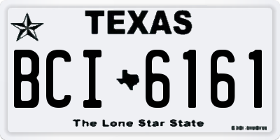 TX license plate BCI6161