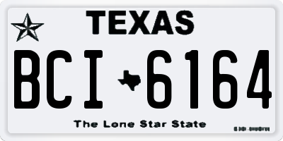 TX license plate BCI6164