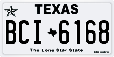 TX license plate BCI6168