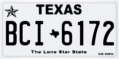 TX license plate BCI6172
