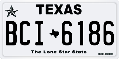 TX license plate BCI6186