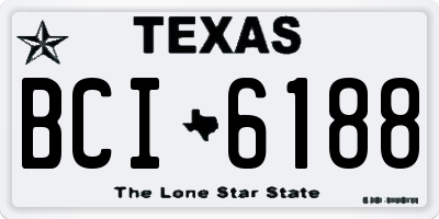 TX license plate BCI6188