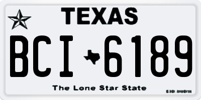 TX license plate BCI6189