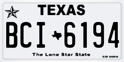 TX license plate BCI6194
