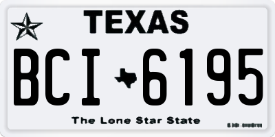 TX license plate BCI6195
