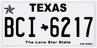 TX license plate BCI6217