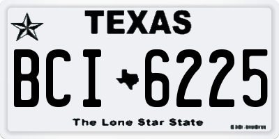 TX license plate BCI6225