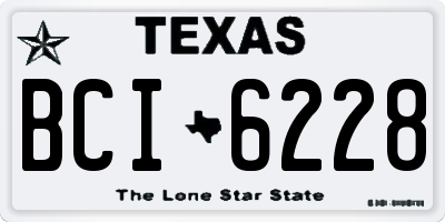 TX license plate BCI6228