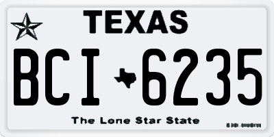 TX license plate BCI6235